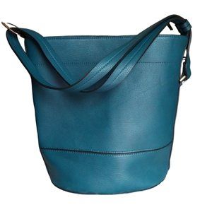 Classic Teal Shoulder Bag, Vegan Leather